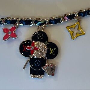 Luxury Black and Gold Charm Bracelet